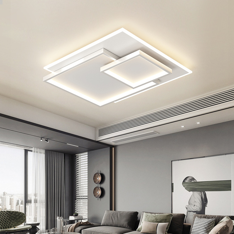 Ganva High Quality Home Decorative Surface Mounted Remote Control Dimmable 77w Square Led Ceiling Light For Living Room