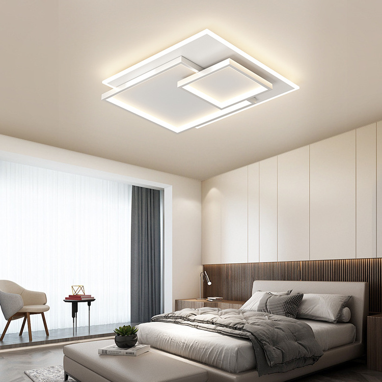 Ganva High Quality Home Decorative Surface Mounted Remote Control Dimmable 77w Square Led Ceiling Light For Living Room