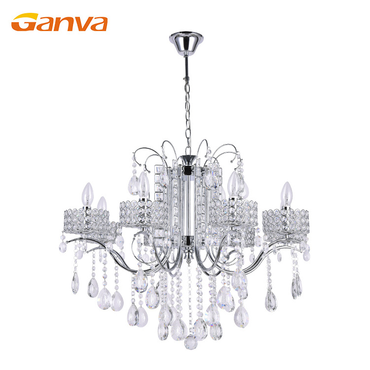 Classical Chrome Luxury Crystal Indoor Bedroom Stair Modern Design Chandelier Pendant Light