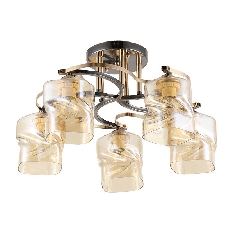 Top Selling Product Modern Luxury Industrial Kids Room Glass 5 Lights Ceiling Pendant Light