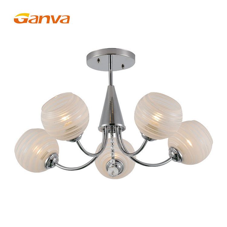 GANVA Contemporary Antique Design Glass Home Decor E27 Ceiling Chandelier Pendant Light