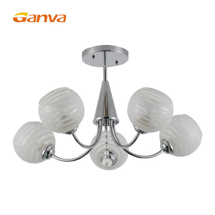 GANVA Contemporary Antique Design Glass Home Decor E27 Ceiling Chandelier Pendant Light