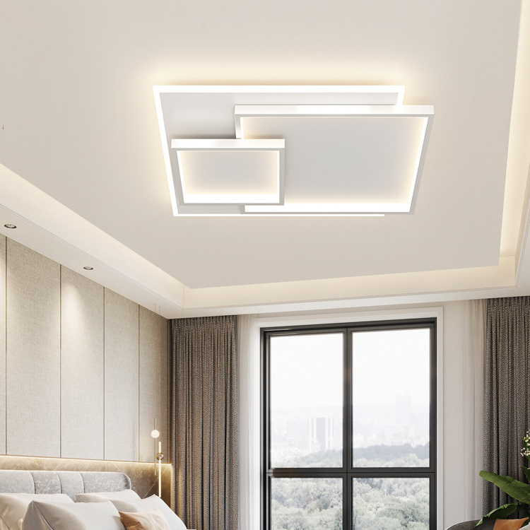 Ganva High Quality Home Decorative Surface Mounted Remote Control Dimmable 77w Square Led Ceiling Light For Living Room