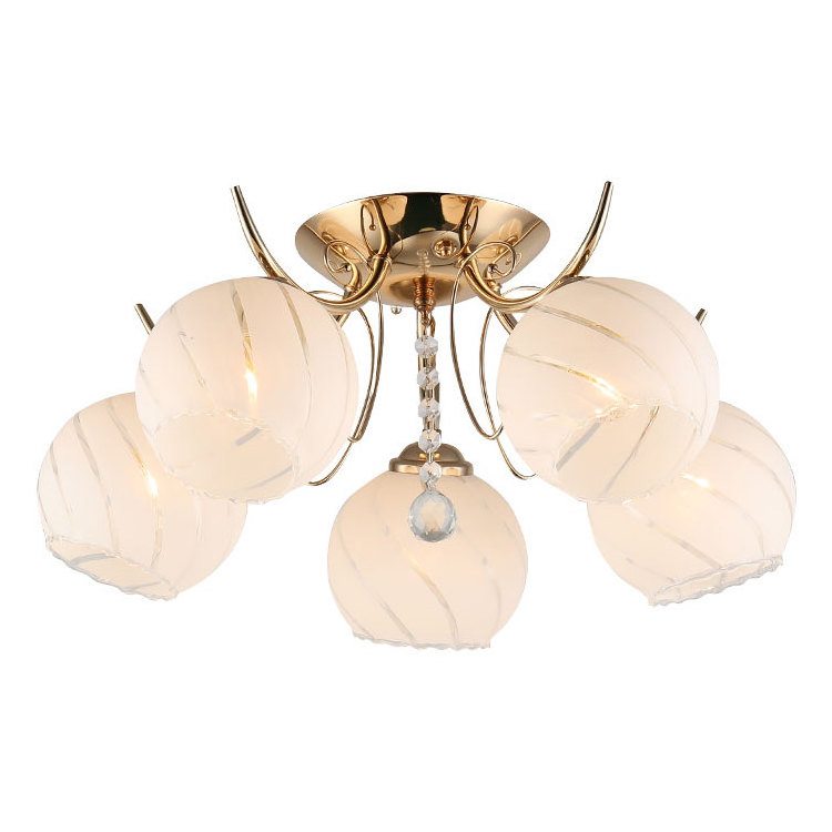 Ganva Modern Luxury Decorative Living Room Crystal Glass 5 Lights Chandelier Ceiling Light