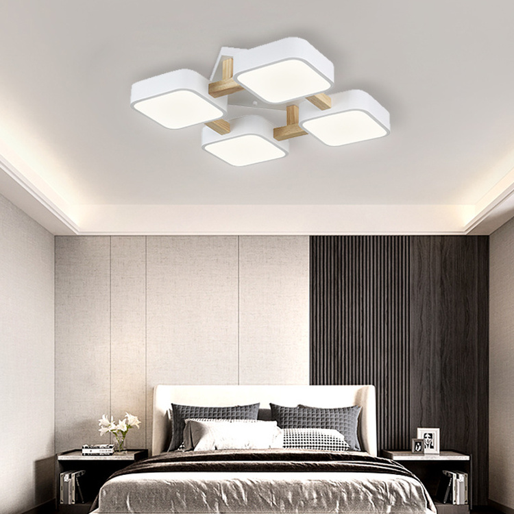 Surface Fixture Indoor Hanging Pendant Lamp Creative Design Modern Square Bedroom Led Ceiling Light