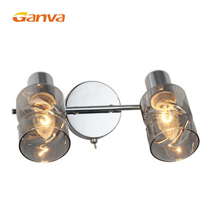 Ganva Hotel Bedroom Bedside Wall Sconce Indoor Iron Glass Led Wall Light Fixture