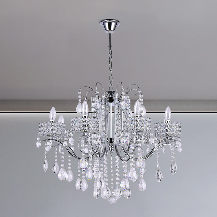 Classical Chrome Luxury Crystal Indoor Bedroom Stair Modern Design Chandelier Pendant Light