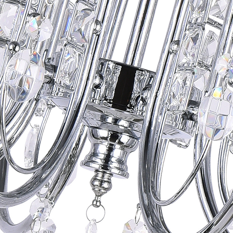 Classical Chrome Luxury Crystal Indoor Bedroom Stair Modern Design Chandelier Pendant Light