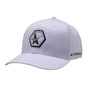 Quick Dry Flex Fitted Polyester Baseball Cap With Metal Logo