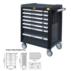 Factory Hot Sale 369 Pcs With Keys Heavy Duty Lockable Slide Tool 7-Drawer Chest Rolling Tool Cart Cabinet