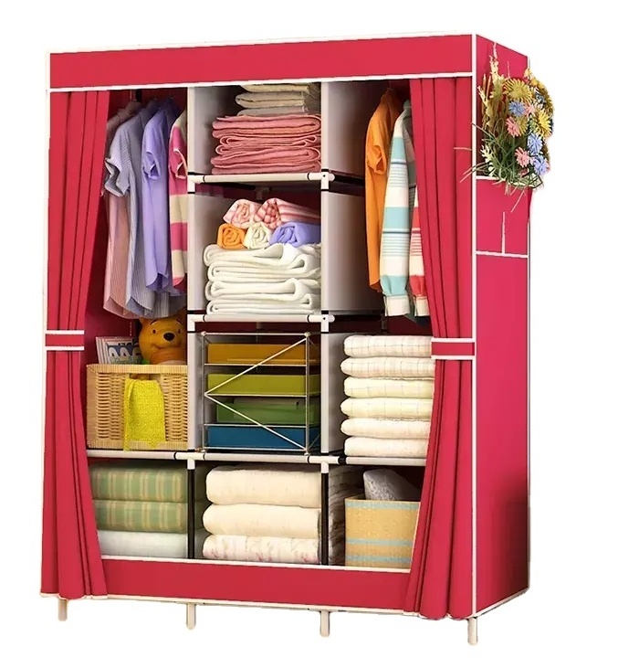 High Quality Armoire fabric wardrobe fabric folding portable wardrobe