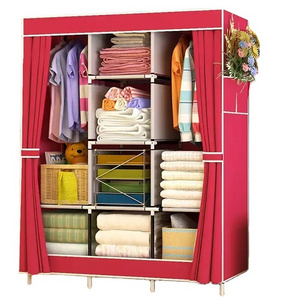 High Quality Armoire fabric wardrobe fabric folding portable wardrobe