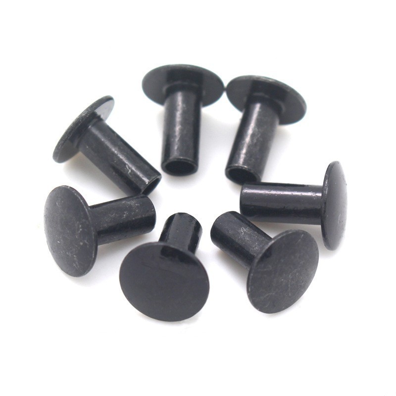 High quality 304 stainless steel black electrophoresis semi-hollow rivets for furniture assembly