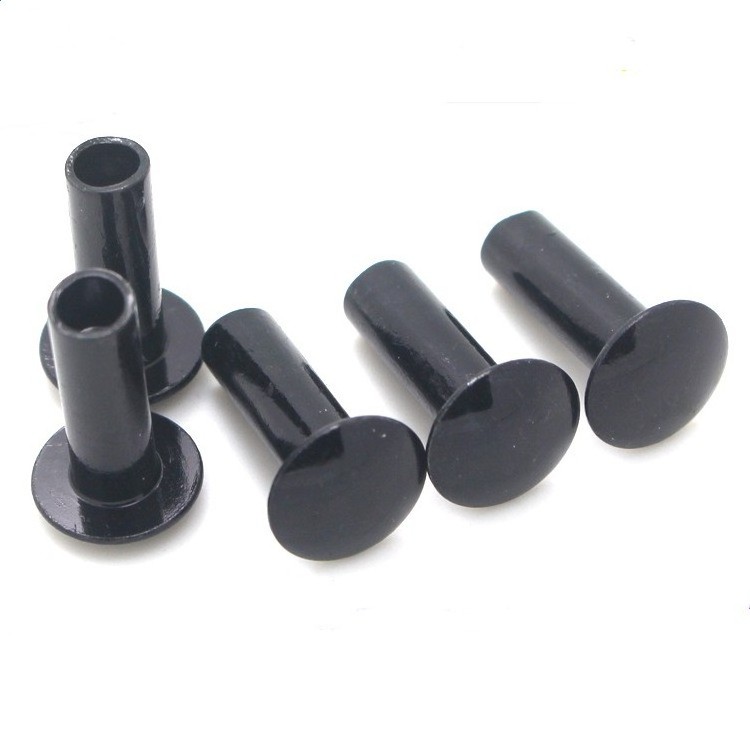 High quality 304 stainless steel black electrophoresis semi-hollow rivets for furniture assembly