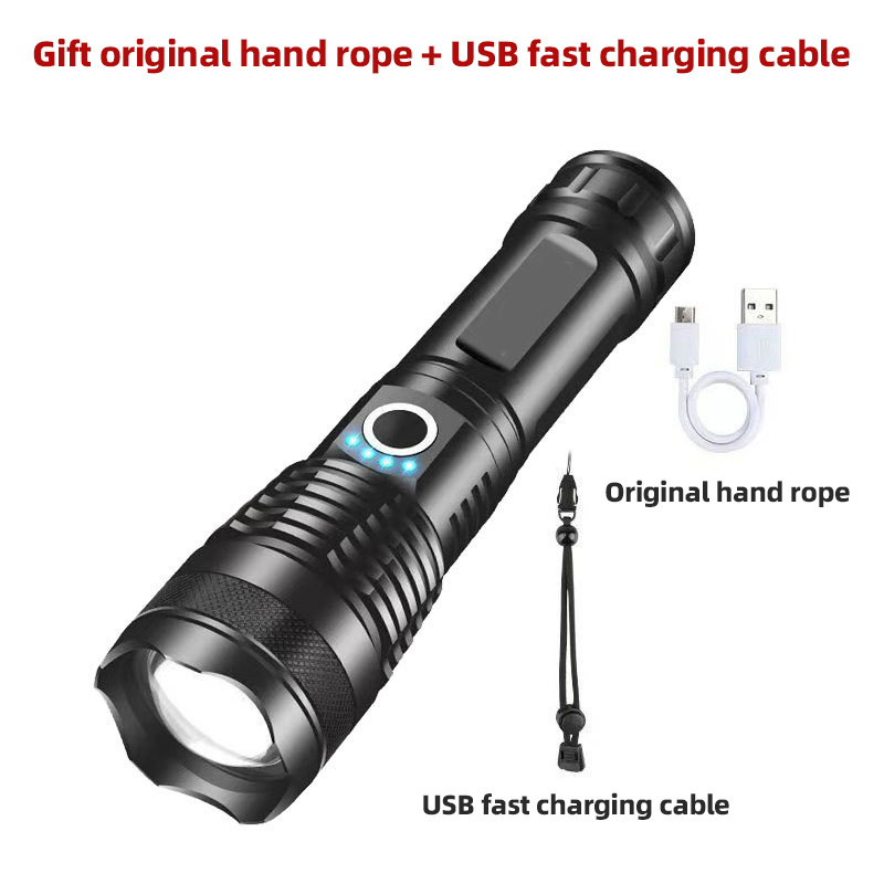 Cheap USB Waterproof Rechargeable Zoom Tactical Torch Light 26650 18650 Battery 2000 Lumens Powerful Led XHP50 Flashlight