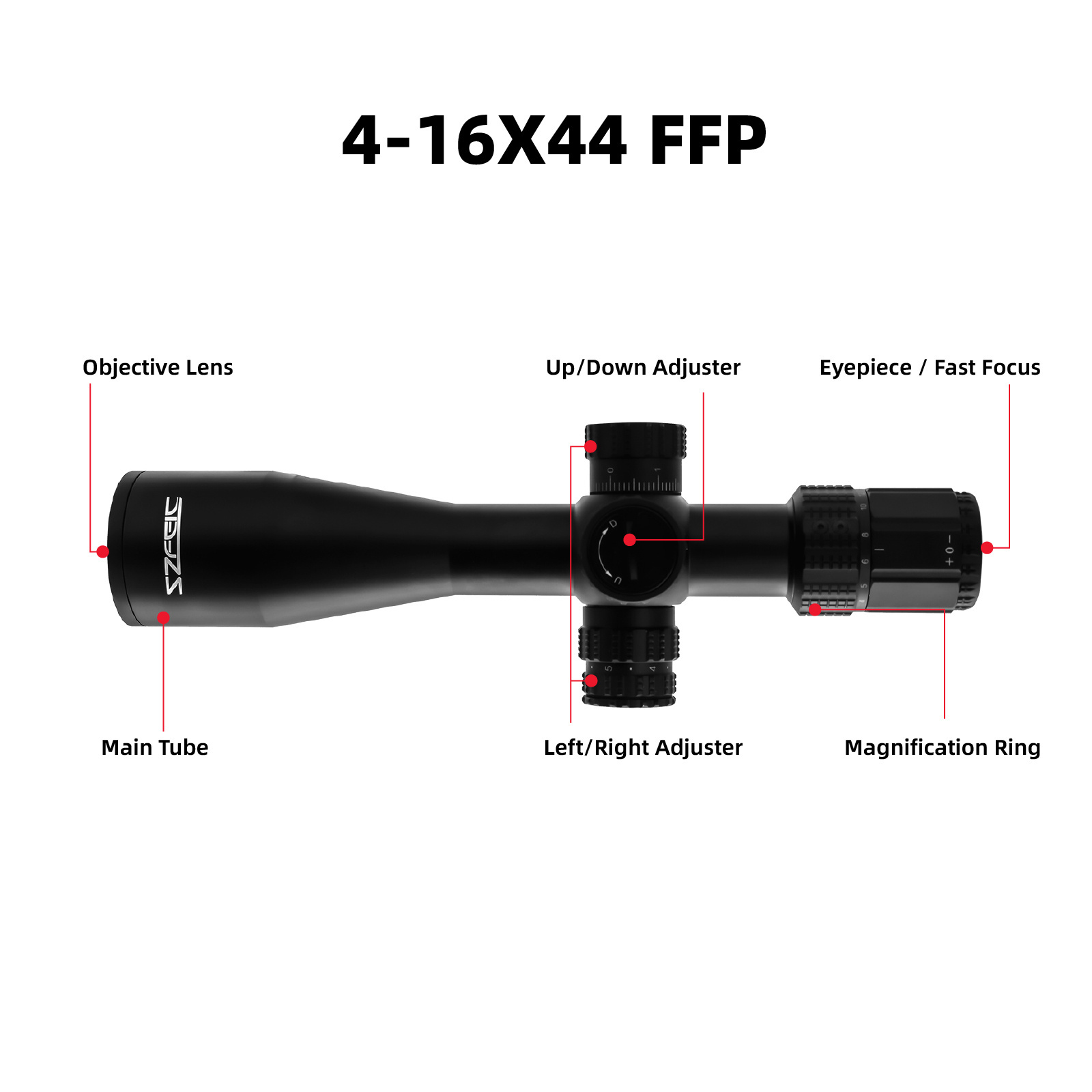 New Best Selling 4-16X44 FFP Optical Optics Outdoor Aluminum Long Range Hunting Scope