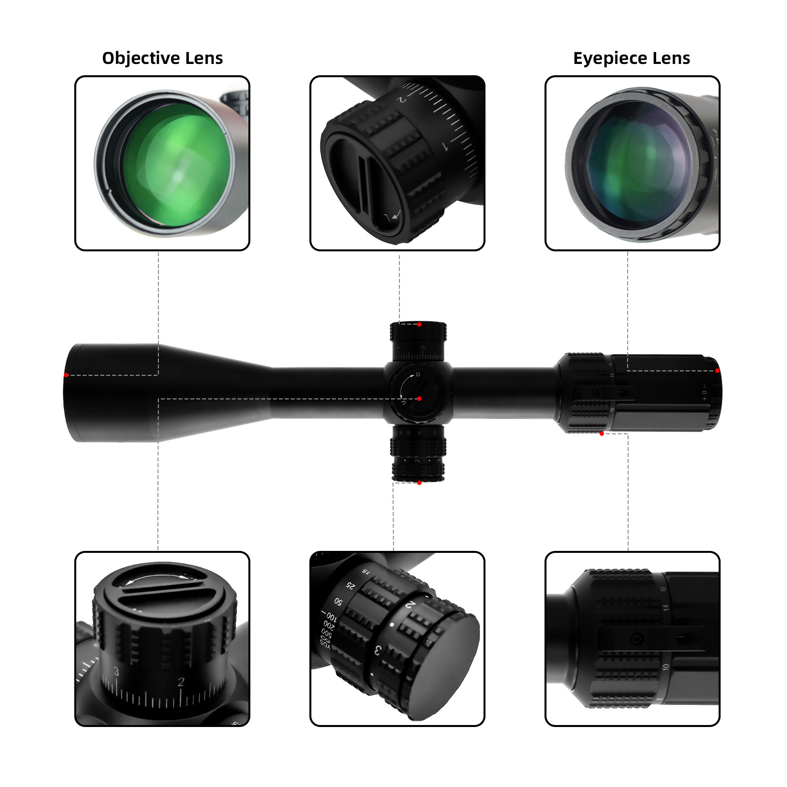 Optical Hunting Scope 10-40X56 Monocular Sight First Focal Plane illumination Etched Scope