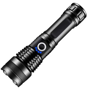 Cheap USB Waterproof Rechargeable Zoom Tactical Torch Light 26650 18650 Battery 2000 Lumens Powerful Led XHP50 Flashlight