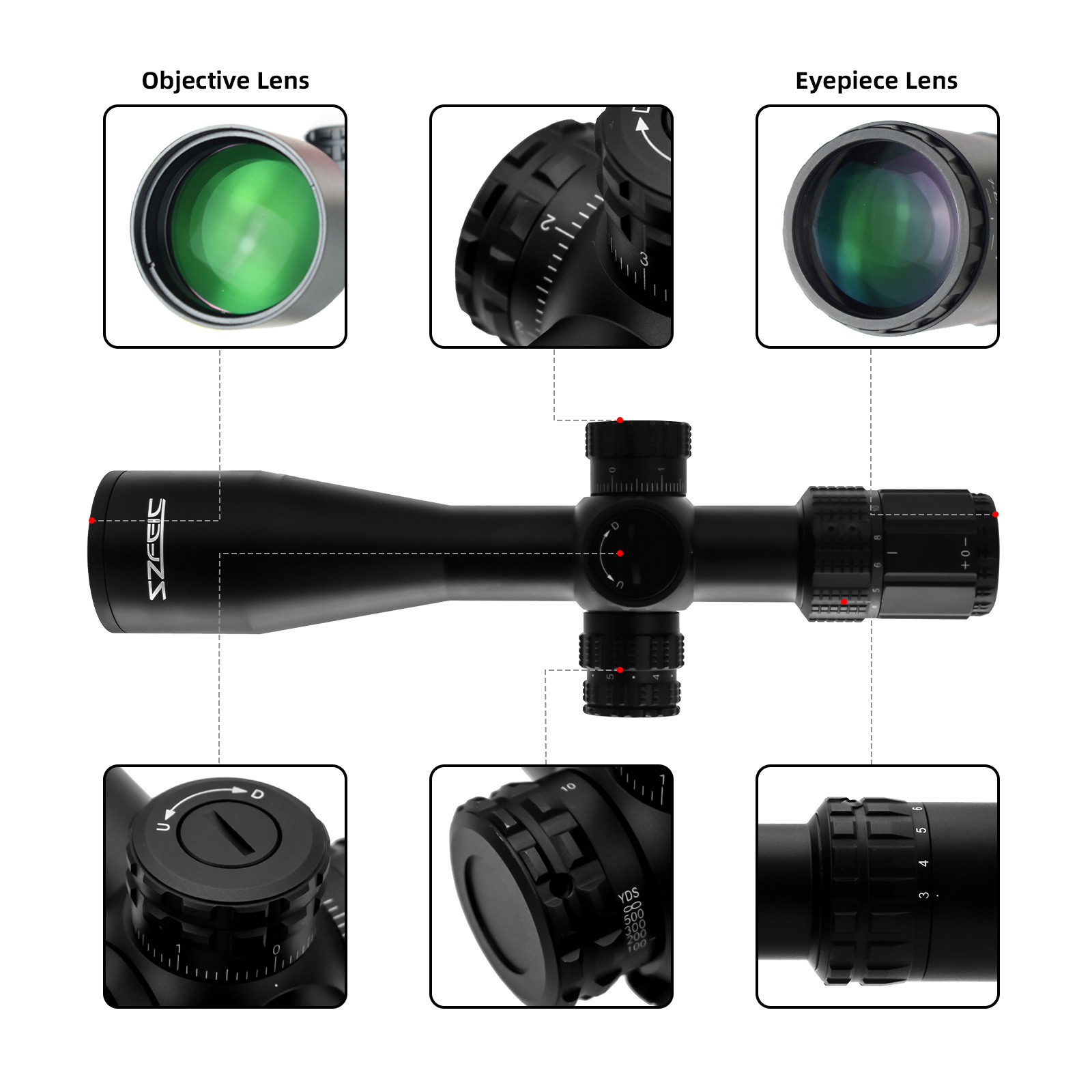 New Best Selling 4-16X44 FFP Optical Optics Outdoor Aluminum Long Range Hunting Scope