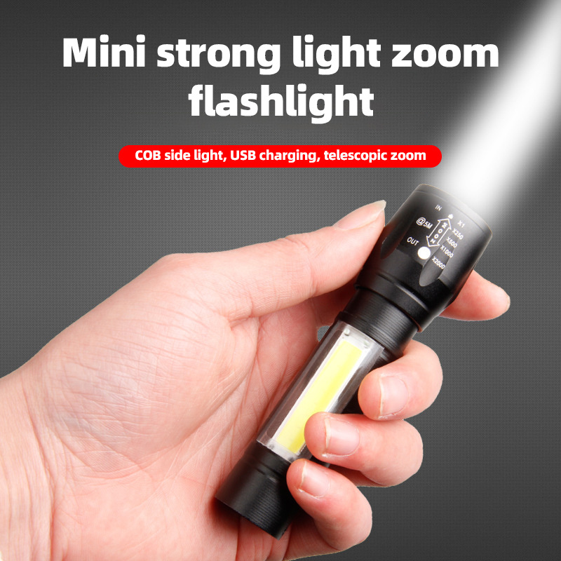 Hot sale 5w 1000 lumens COB Emergency  de led Pocket Mini Torch Lanterna USB Micro Rechargeable Dimmable Zoom Mini Flashlight