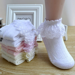 Girls Lace Cotton Socks Cotton Mesh Princess Short Dancing Socks for 1-12Y Children