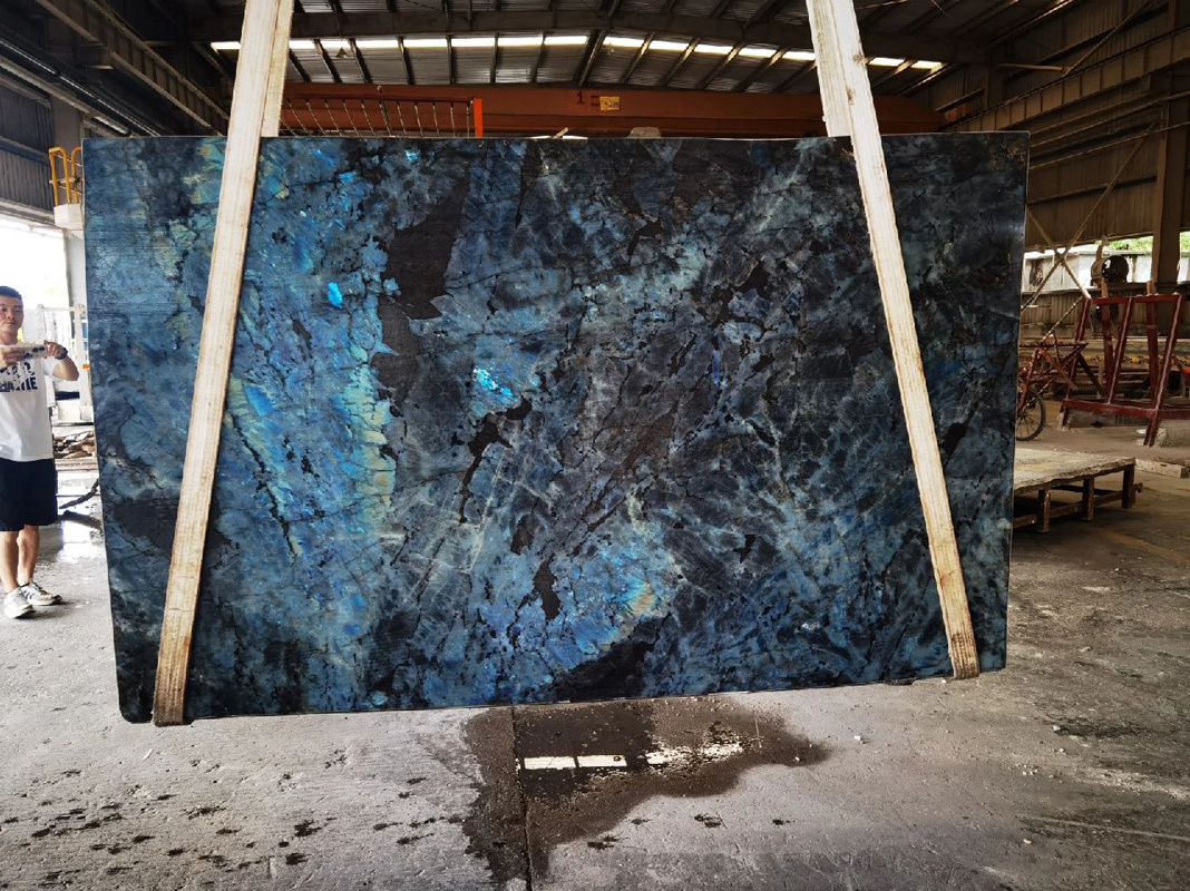 Manufacturer Direct Price Luxury Natural Stone Blue Labradorite Slab Granite