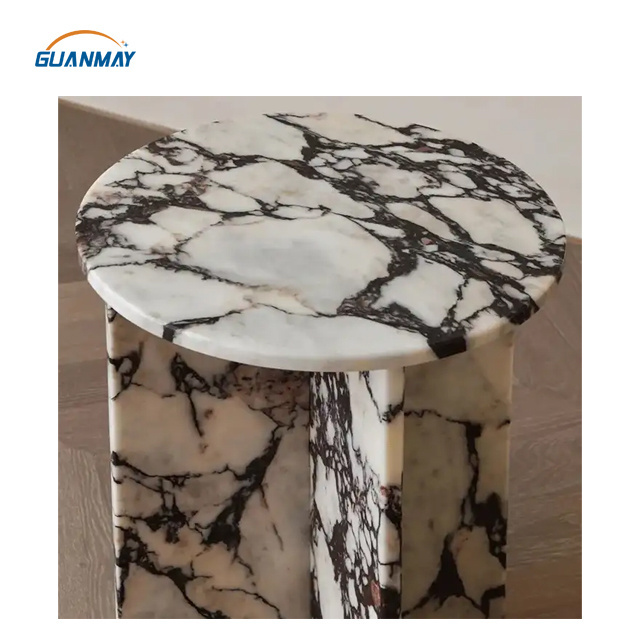 Custom Calacatta Viola Marble Bvlgari White Marble slabs For Round Table Living Room Table Top