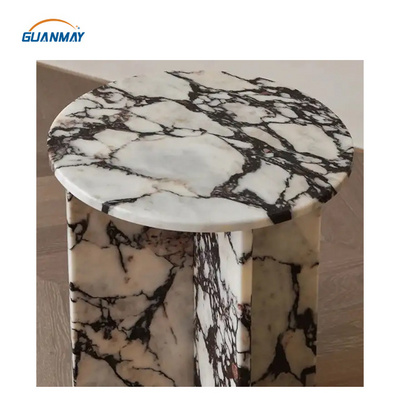 Custom Calacatta Viola Marble Bvlgari White Marble slabs For Round Table Living Room Table Top