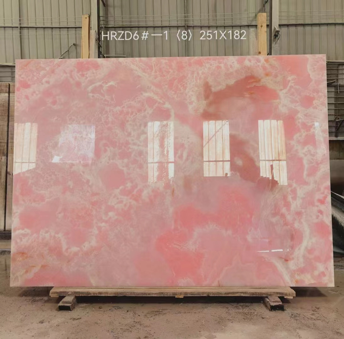 Material natural polished pink onyx slab pink onyx marble slab tiles price onyx