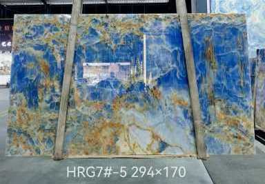 Blue Onyx Natural Backlit Onyx Stone Wall Panel Golden Sky Blue Onyx Marble Slab