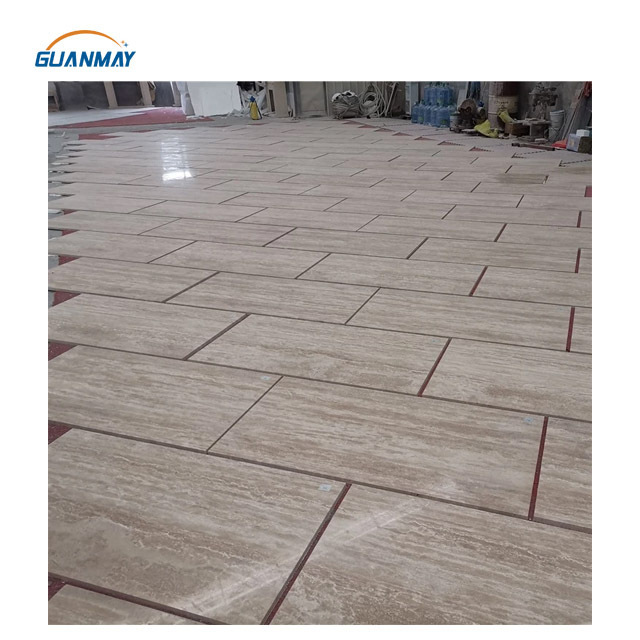 Travertin Floor and Wall China Polished Beige Yellow Travertine Slab Price For Indoor And Outdoor Wall Design Tile