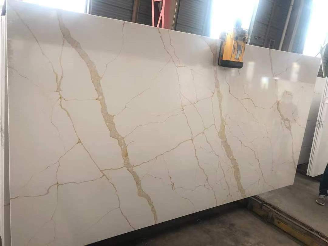 Calacatta Gold Quartz Customized Slab Factory Price Engineered Quartz