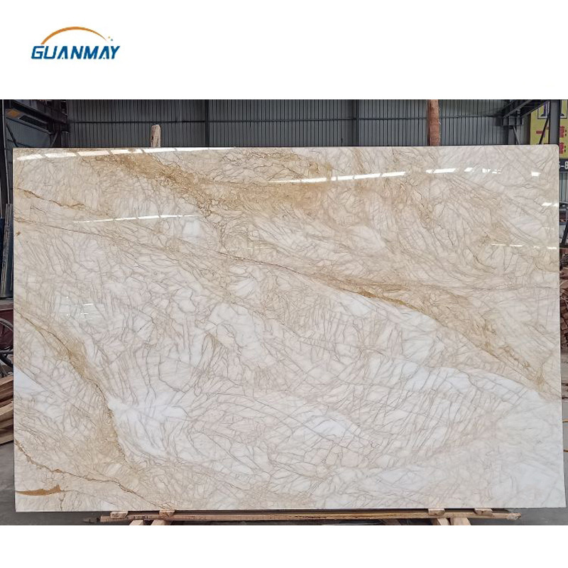 Natural Beige Marble Stone Golden Spider Marble for Indoor Wall Floor Tiles Countertop