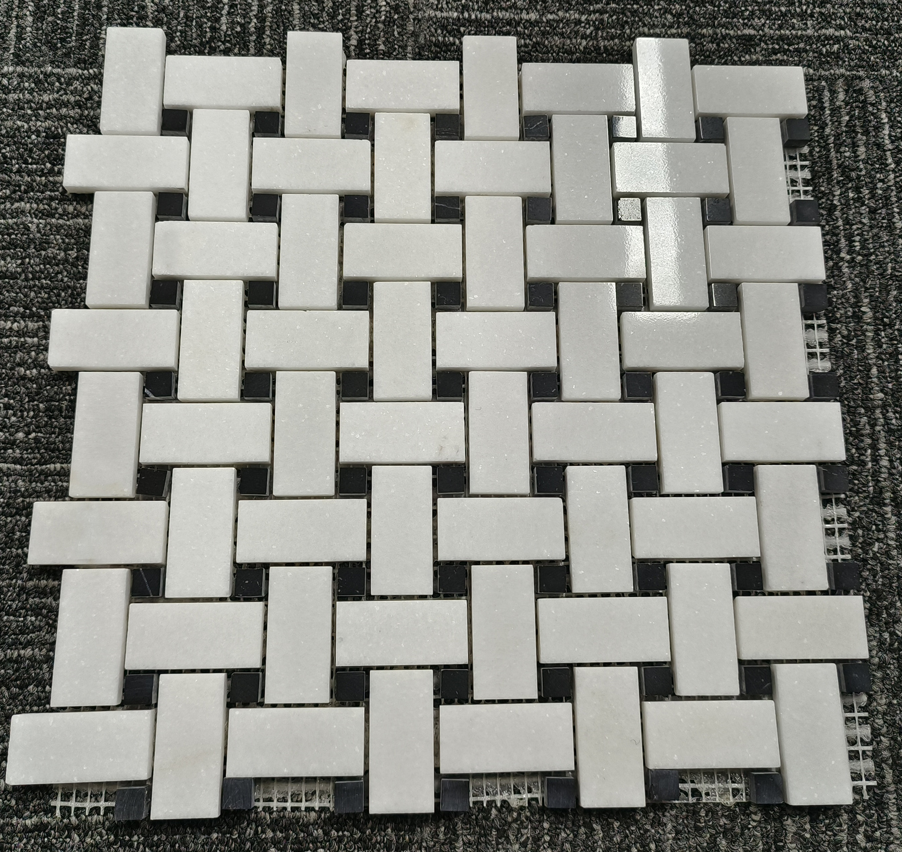 Good Price thassos white basket weave pattern marble mosaic tile bathroom floor backsplash