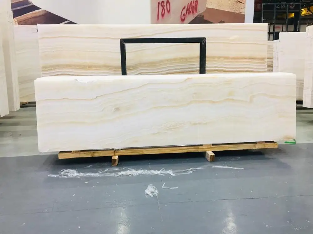 OEM/ODM onix Onice Natural Stone Marble Polished Straight grain white onyx Jade slabs