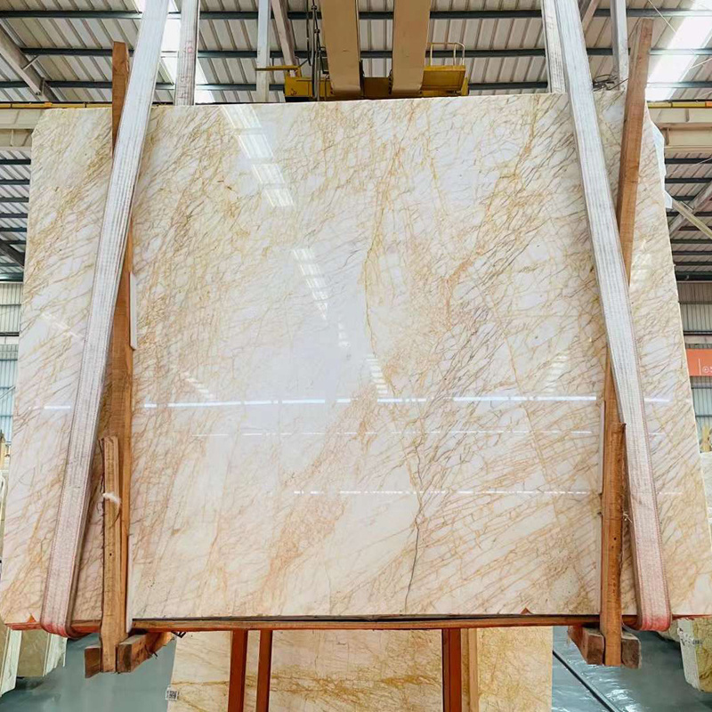 Natural Beige Marble Stone Golden Spider Marble for Indoor Wall Floor Tiles Countertop