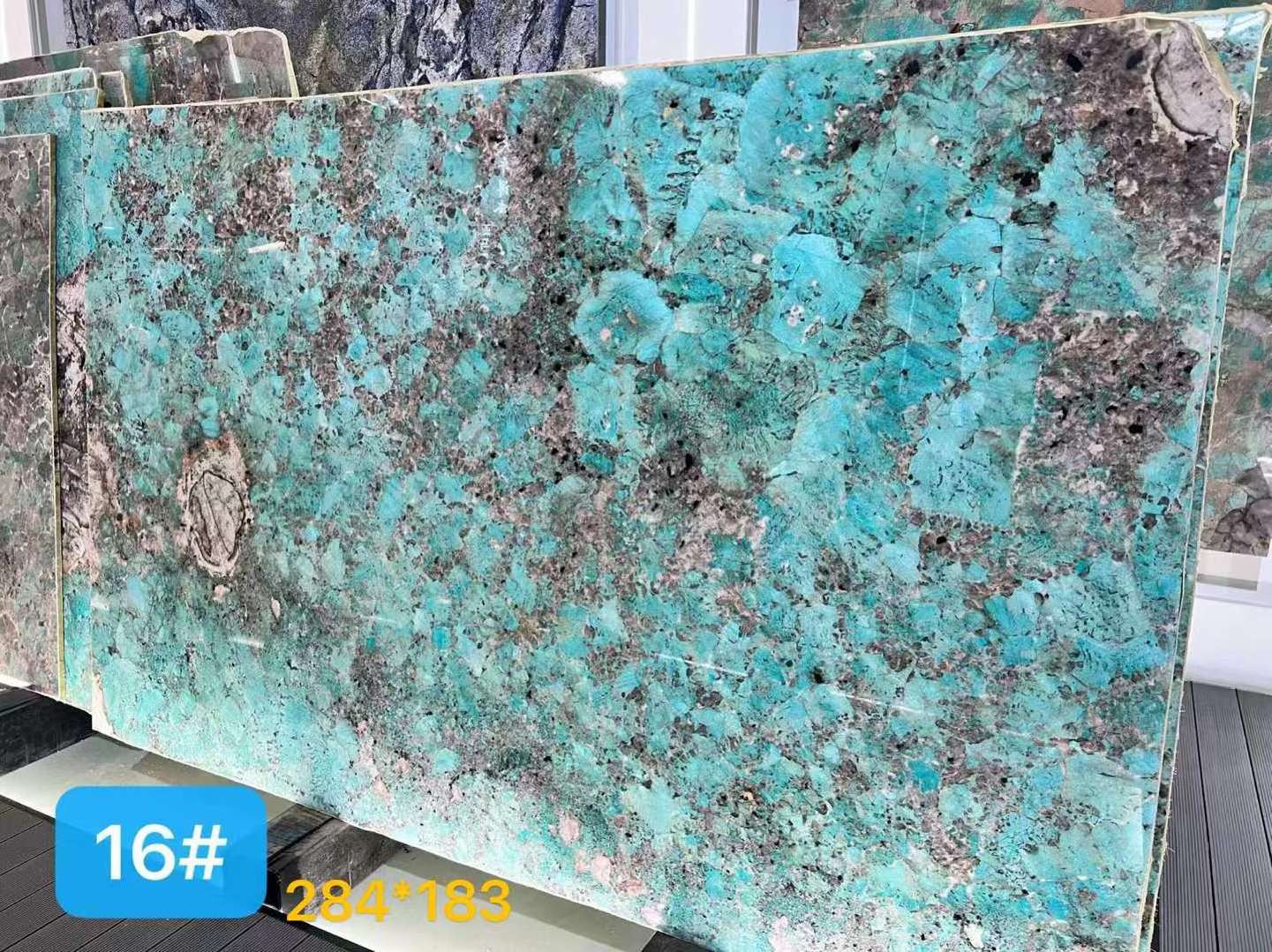 Luxury Brazil Natural Quartzite Stone Amazonite Green Granite Slab for Villa/Hotel Decoration Project