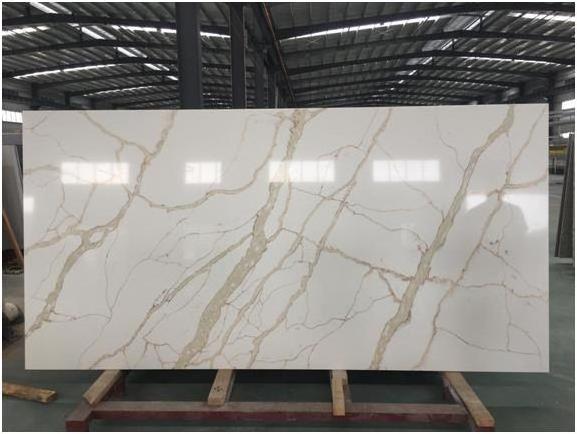 Calacatta Gold Quartz Customized Slab Factory Price Engineered Quartz