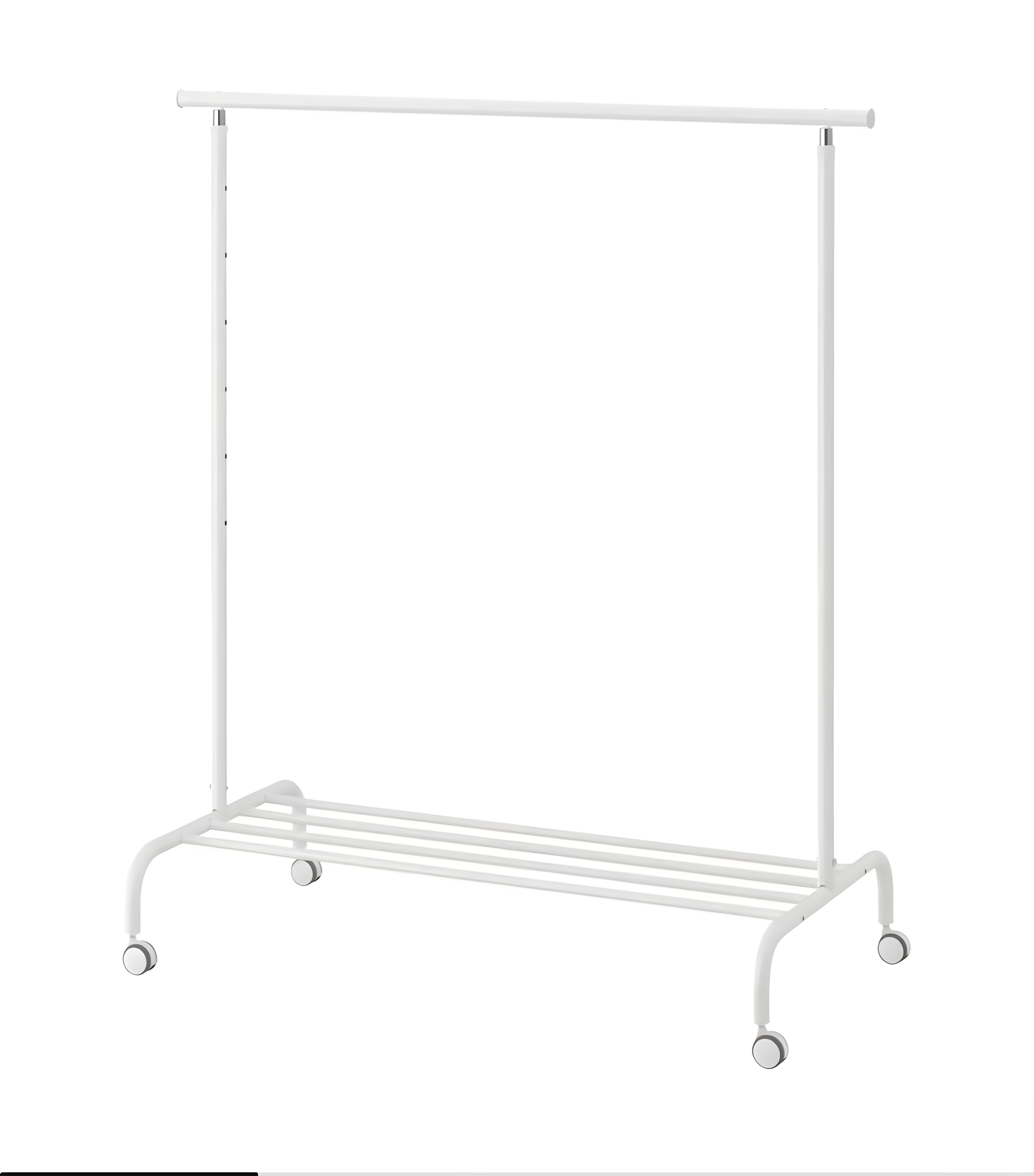 Heavy Duty Considerate Details Design Durable And Sturdy Adjustable Height White Industrial Pipe Clothing Racks On Wheels