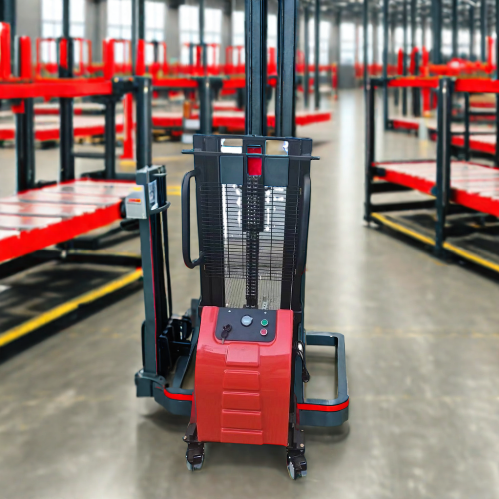 Customized warehouse transporting elevator lift reach truck forklift container cranes pallet stacker with 1ton loading capacity