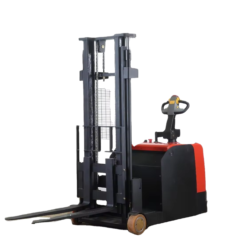 Lifting 2000kg full Electric fork lift hand pallet truck stacking machines container self loading stacker for factory works