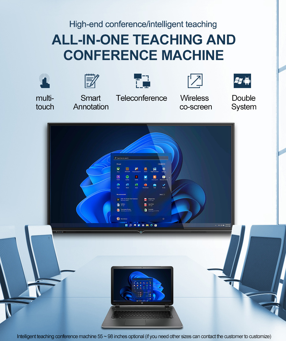 55 65 75 85 98 inch Smart Touch interactive whiteboard interactive flat panel smart whiteboard e-learning