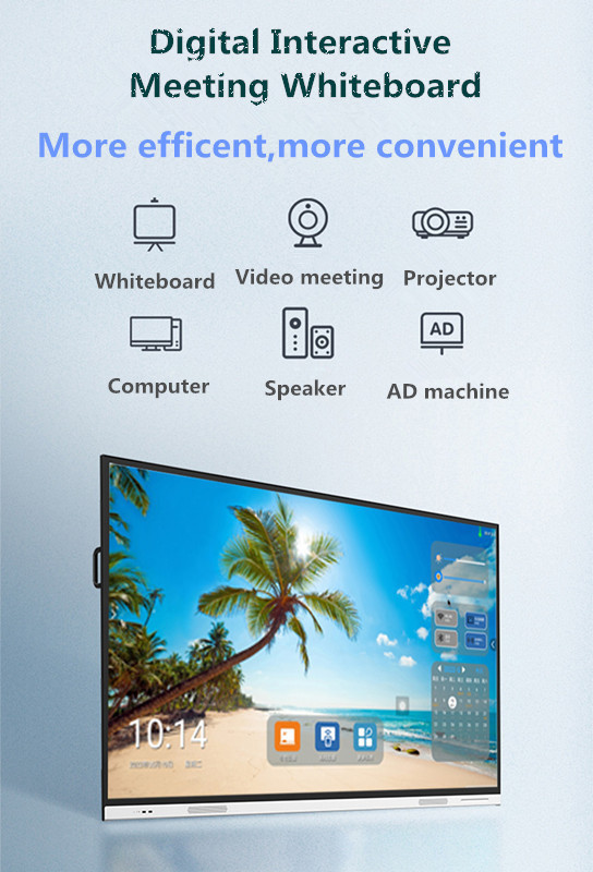 customize 55 65 75 85 86 98 inch Conference Machinery Monitor White Multimedia Mobile Smart Board Interactive Whiteboard