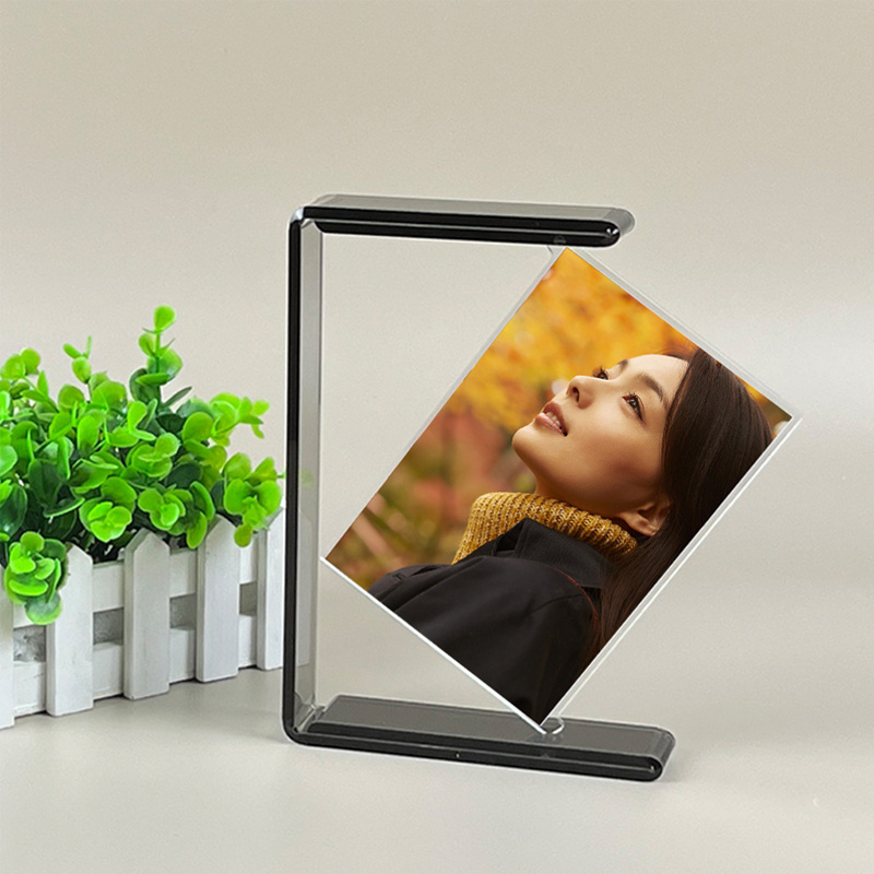 Hot sell Rotatable clear acrylic photo frames 4x6 for Family Memories