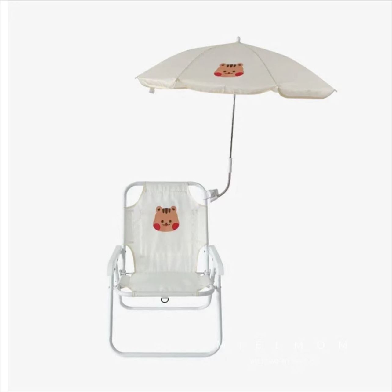 Korean ins outdoor children's chair Cartoon animal Sun protection folding chair Portable holiday baby beach chair with umbrella