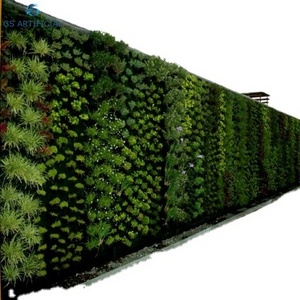 Artificial green vertical garden grass wall