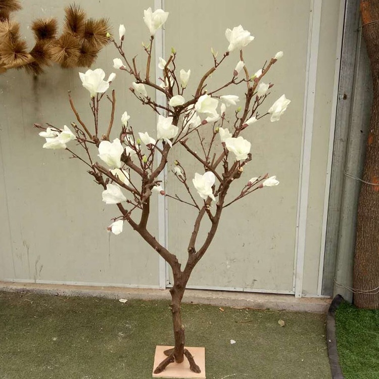 Dry Branches Flower Living Room Wedding Tree Decoration White Magnolia Tree Artificial