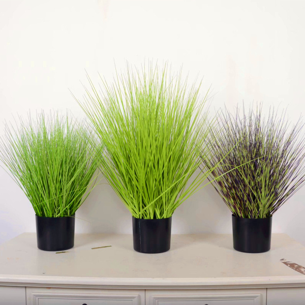 Factory direct wholesale emulation flower with pot lifelike artificial reed plant/plastic onion grass