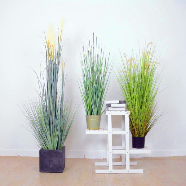 Wholesale landscaping indoor ornamental plant plastic artificial onion grass/fake reed grass