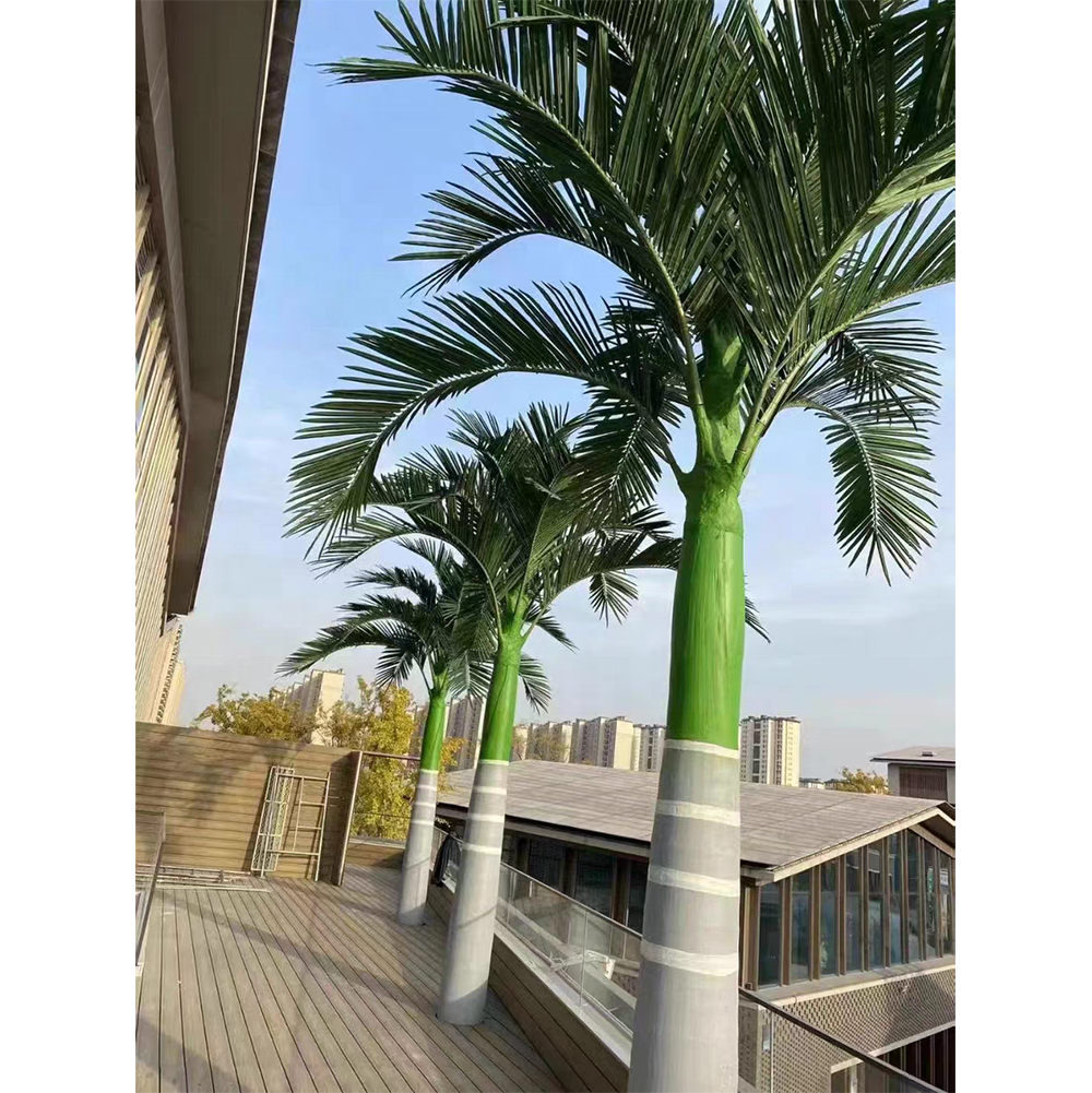 Artificilal Plastic Fiberglass outdoor palm tree tropical faux plant coconut tree giant realistic artificial areca big palm tree